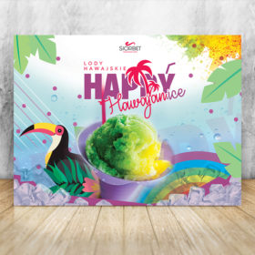 baner reklamowy lody hawajskie happyice siorbet 200 x 150