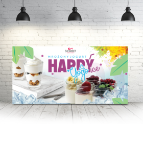 baner reklamowy mrożony jogurt happyice siorbet 100 x 50